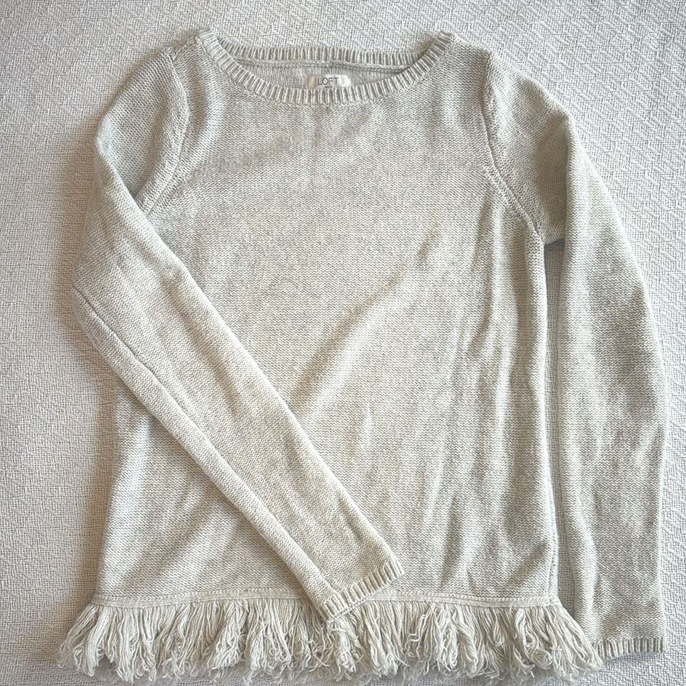 LOFT Outlet Lounge | Fringe Hem Sweater XS
